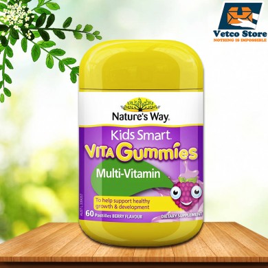 Kẹo Kids Smart Vita Gummies bổ sung Vitamin tổng hợp & chất xơ 60 viên của Úc